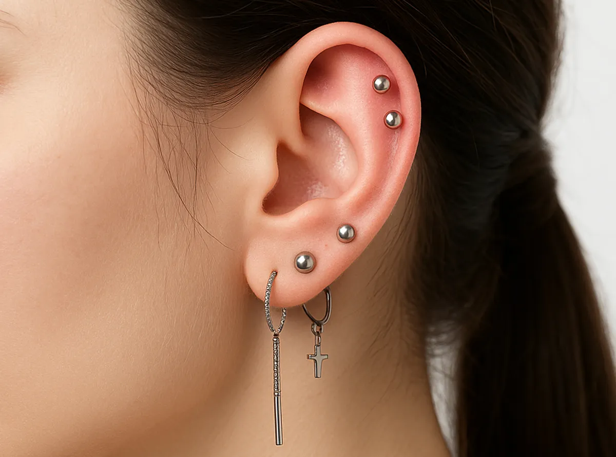 Ear piercing types infographic from Dermatrix Clinic Mumbai and Thane 1200x890