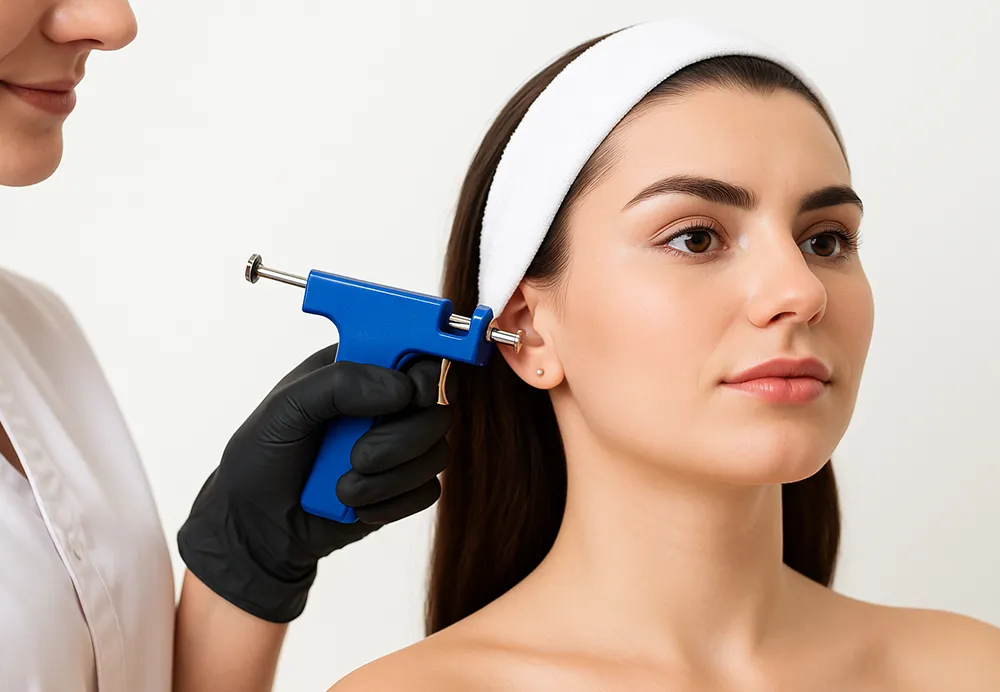 Professional ear piercing procedure at Dermatrix clinic Mumbai and Thane 1000x692